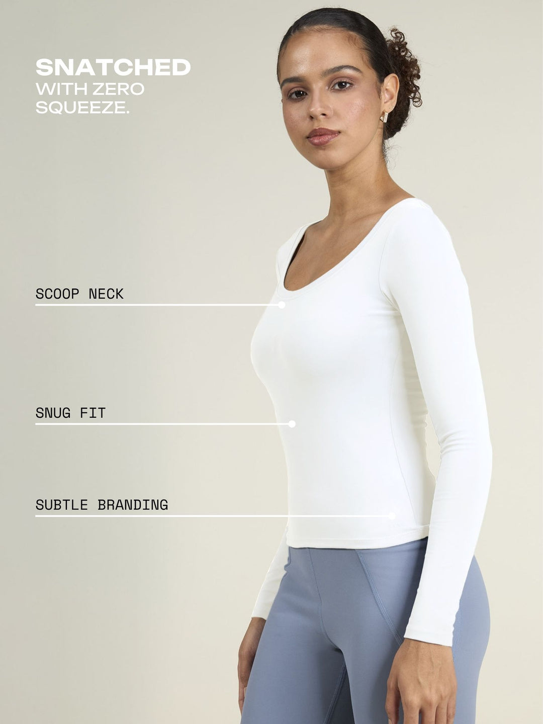 White Sculpt Scoop Top
