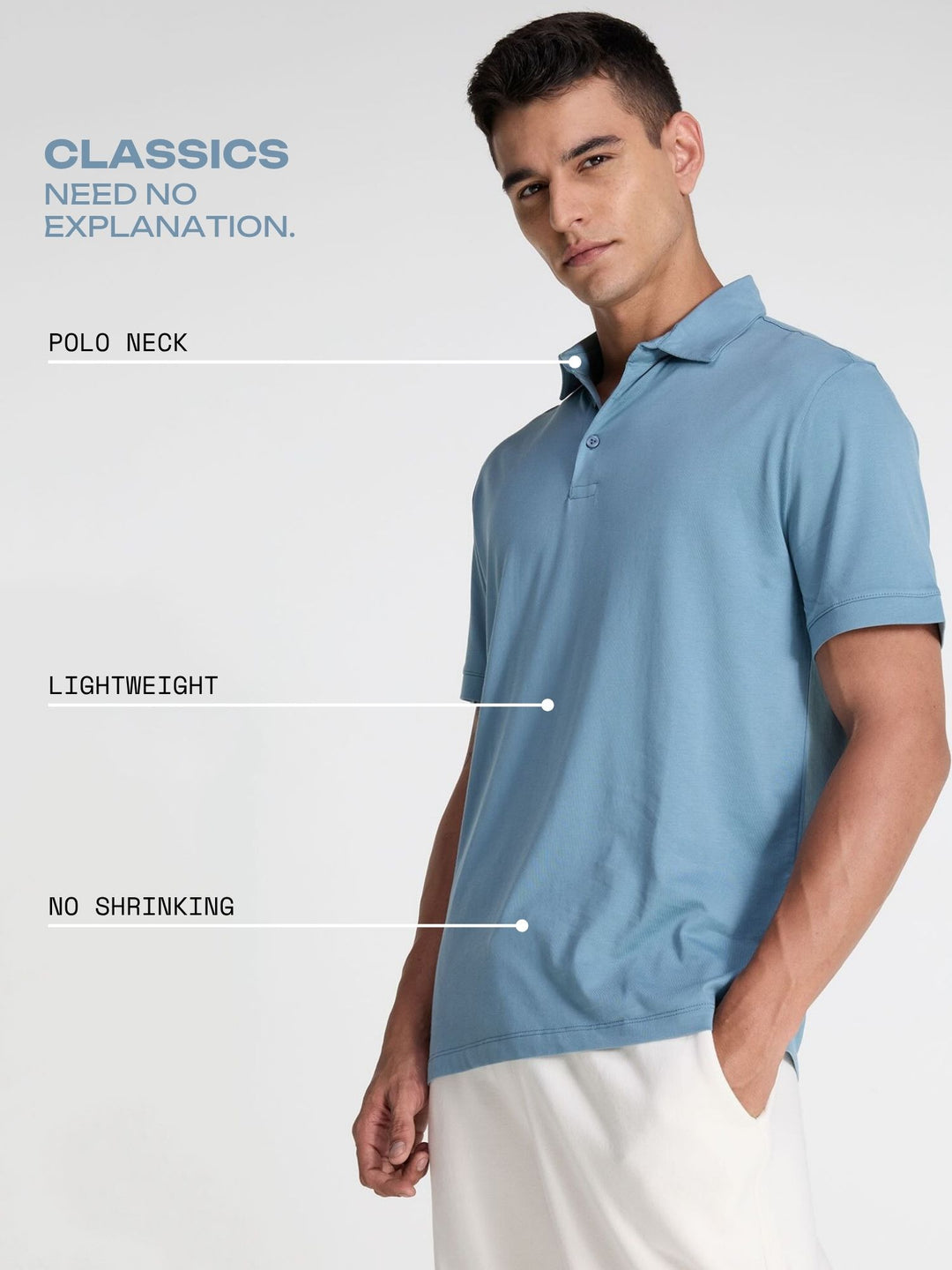 Blue Supima Polo T-Shirt - Regular Fit