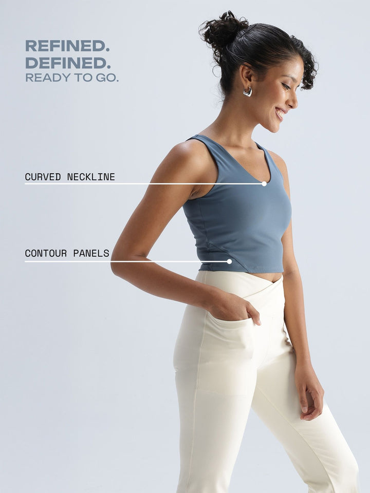 Steel Blue Refine Crop Tank