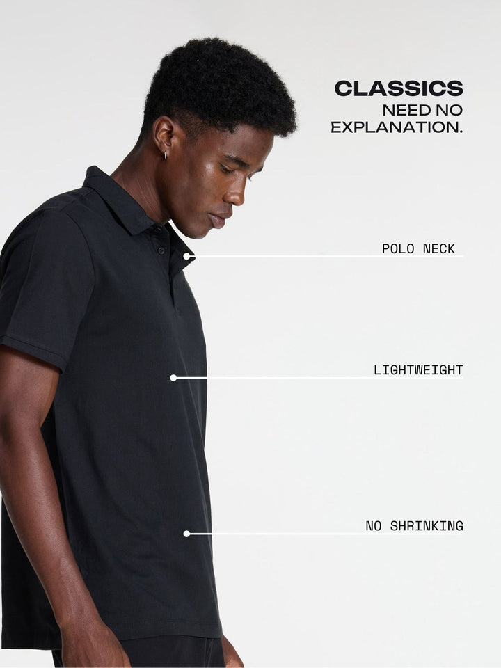 Black Supima Polo T-shirt - Regular Fit