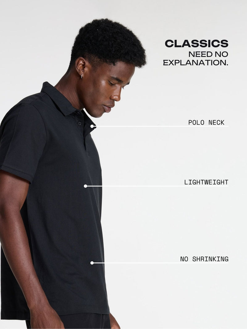 Black Supima Polo T-shirt - Regular Fit