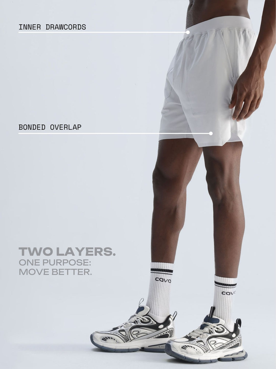 Light Grey 5" Double Layer Rift Shorts