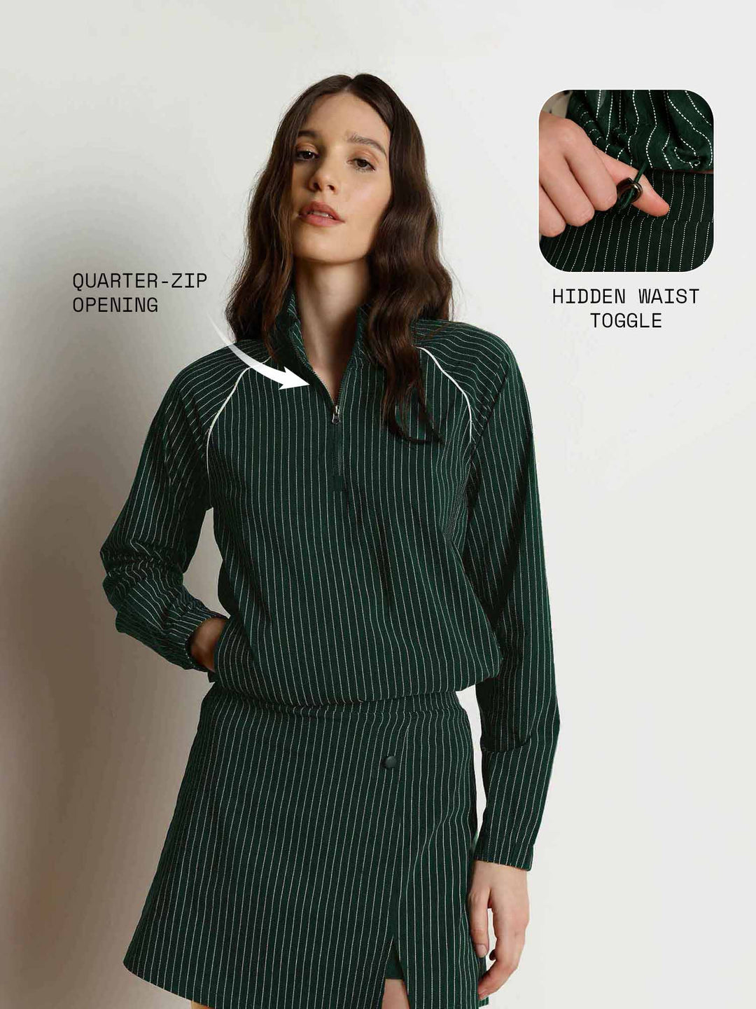 Pine Stripe Rally Quarter Zip Jacket