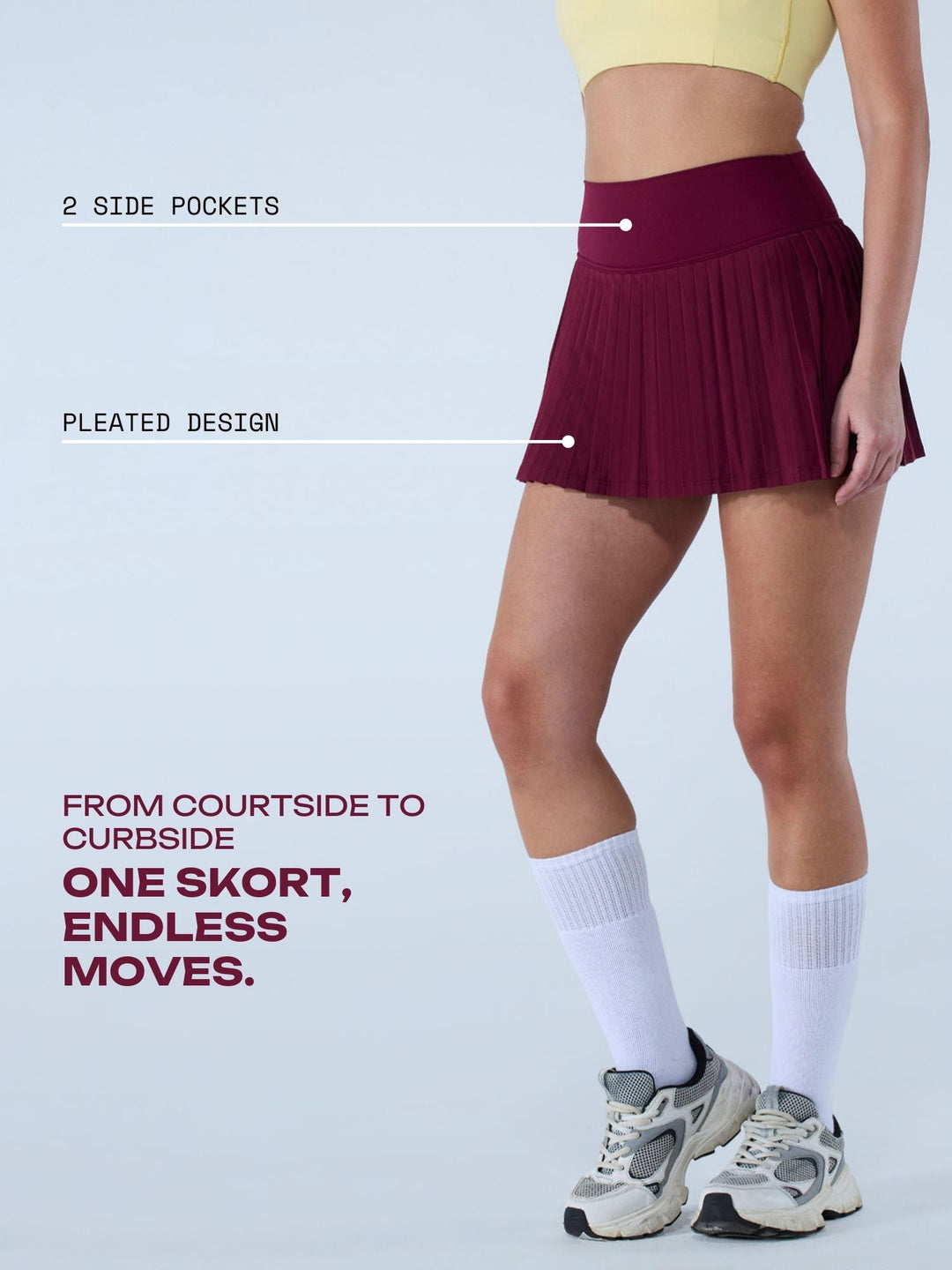 Cherry Plie Pleated Skort