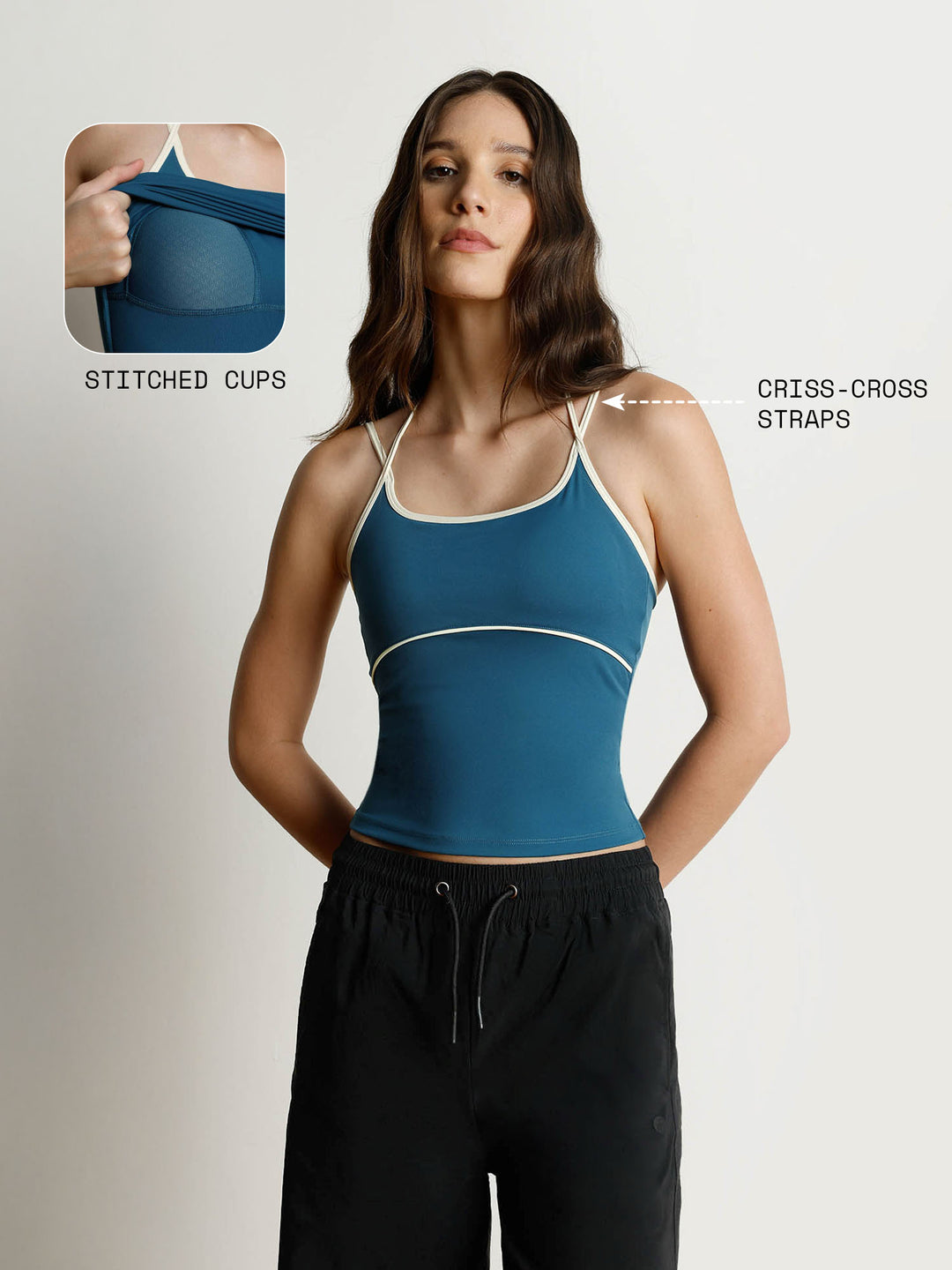 Blue Retro Halterneck Tank