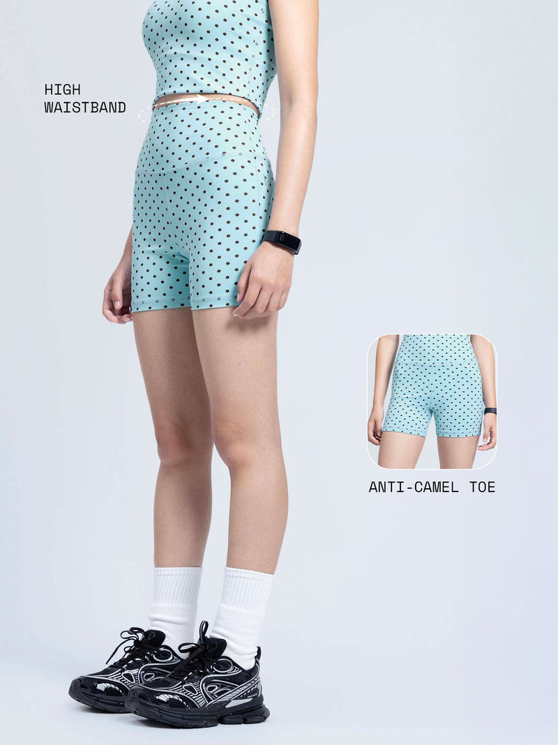 Blue  Polka Contour Booty Shorts
