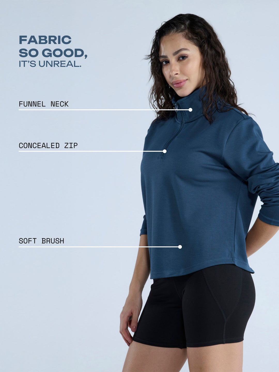 Petrol Blue Adaptive Quarter Zip