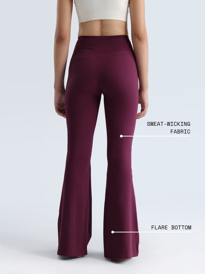 Purple Contour Flared Leggings