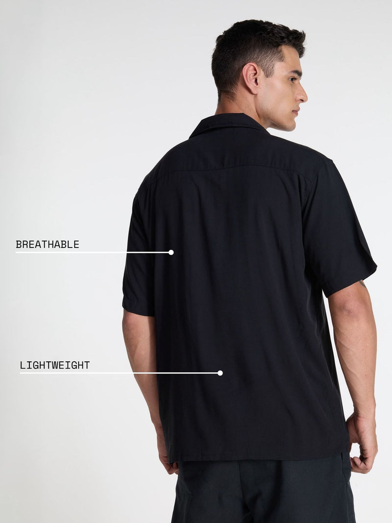 Black Airy Resort Shirt