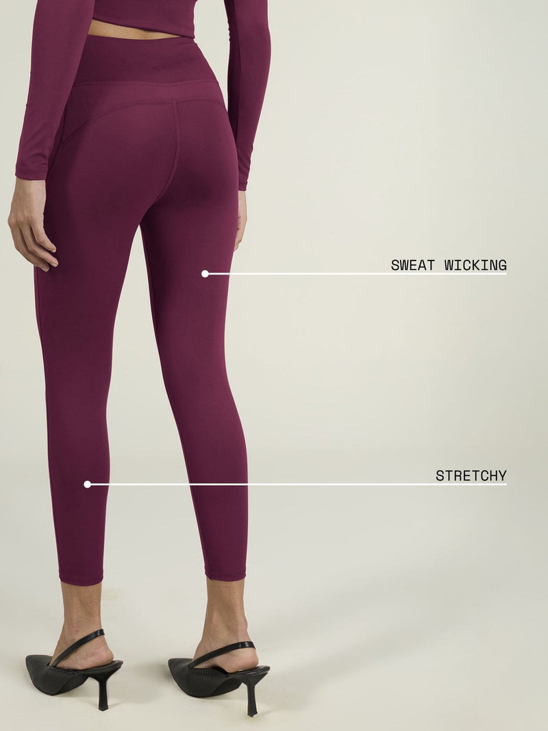 Burgundy Sculpt Core Leggings