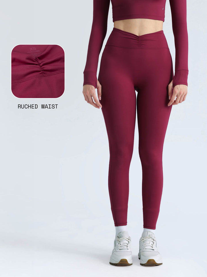 Berry Ruched Snug Leggings
