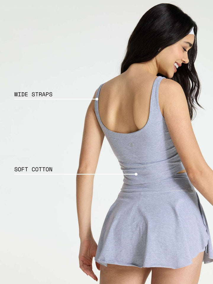 Grey Cotton Scoop Tank