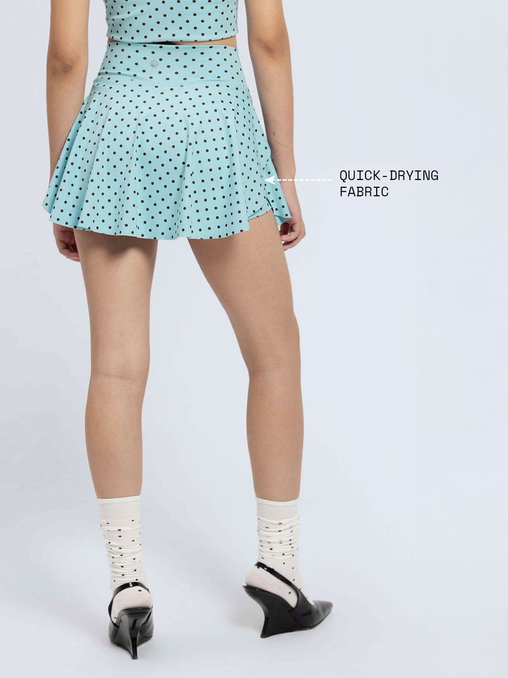Blue Polka Swirl Tennis Skorts