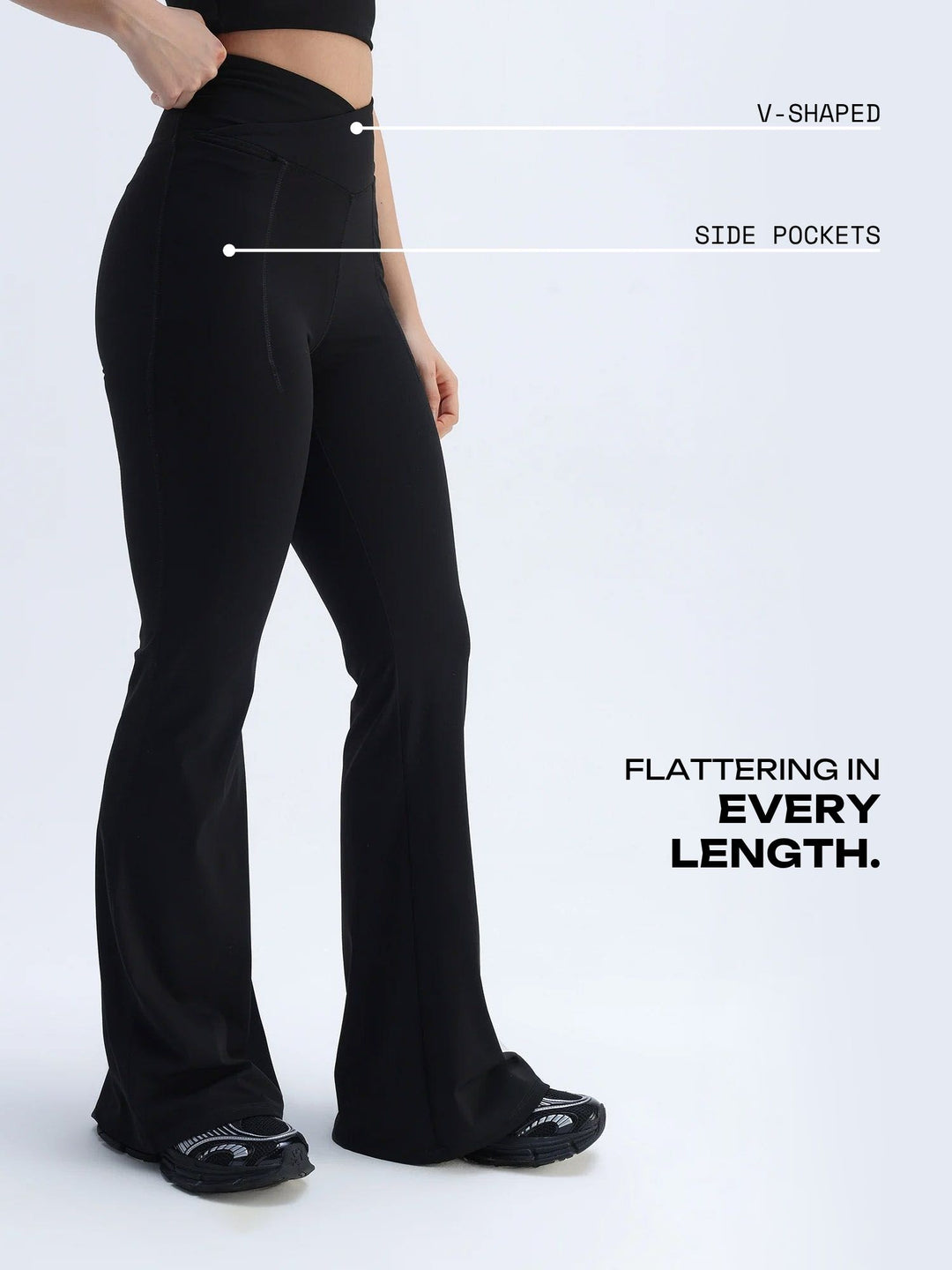 Obsidian Black Hourglass Flared Leggings