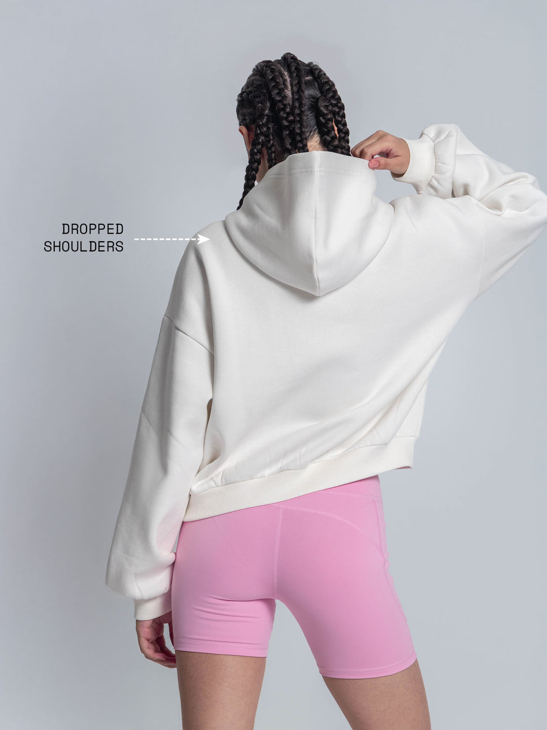 White Fleece Oversized Hoodie