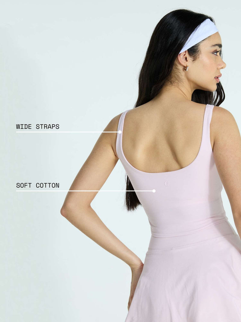 Pink Cotton Scoop Tank