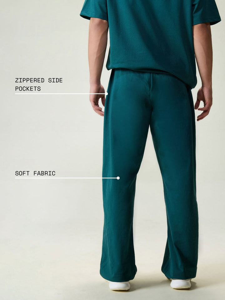 Green Wide Leg Joggers