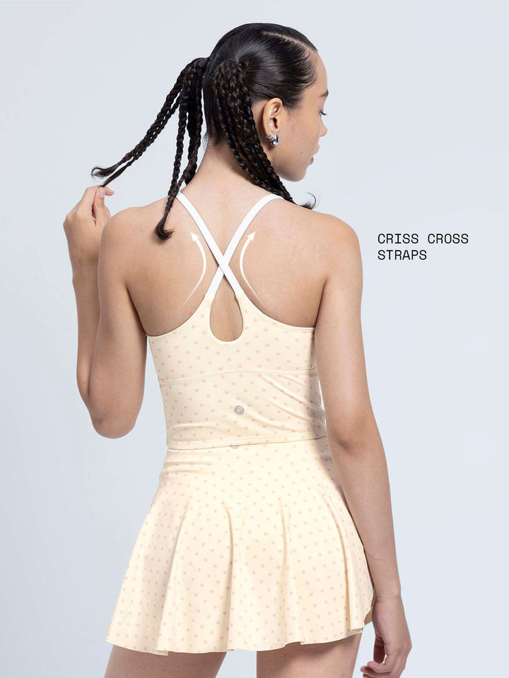 Ivory Polka Cross Back Sports Bra
