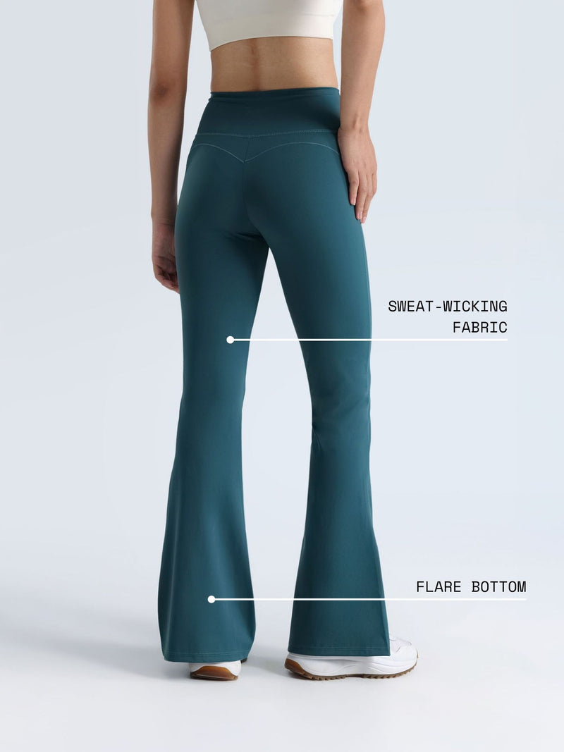 Teal Contour Flared Leggings