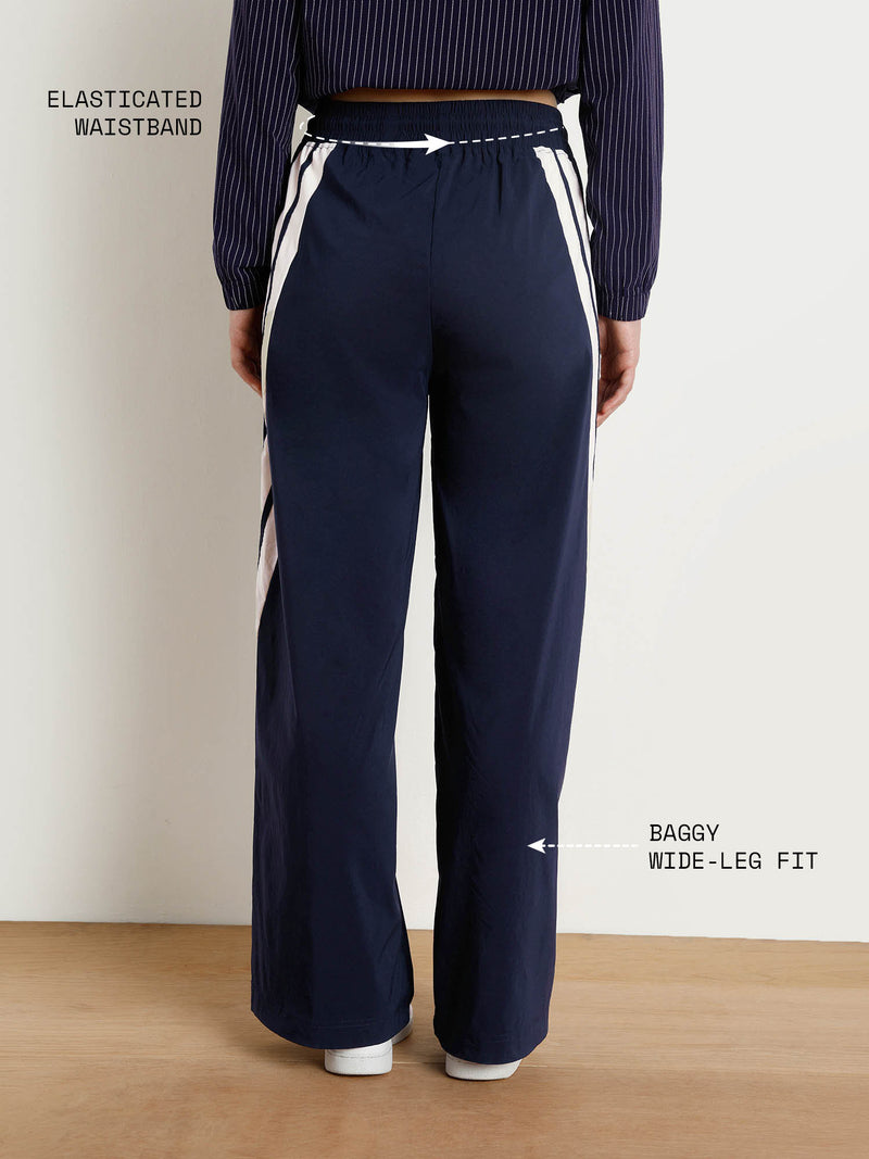 Navy Drift Wide Leg Tracks - Women