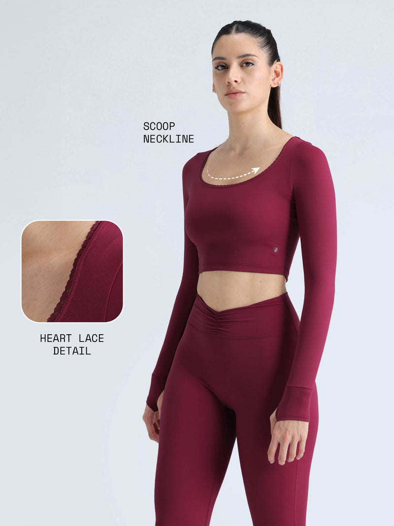 Berry Lace Scoop Neck Top