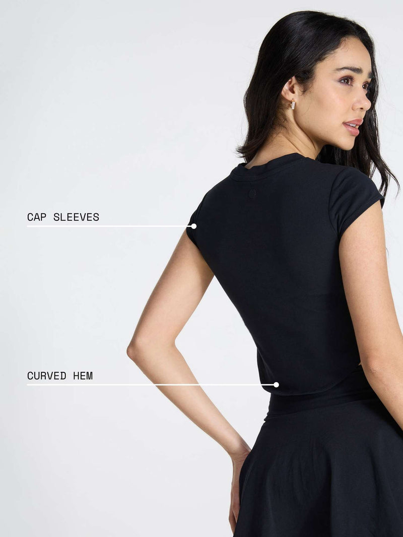 Black Cotton Baby Tee