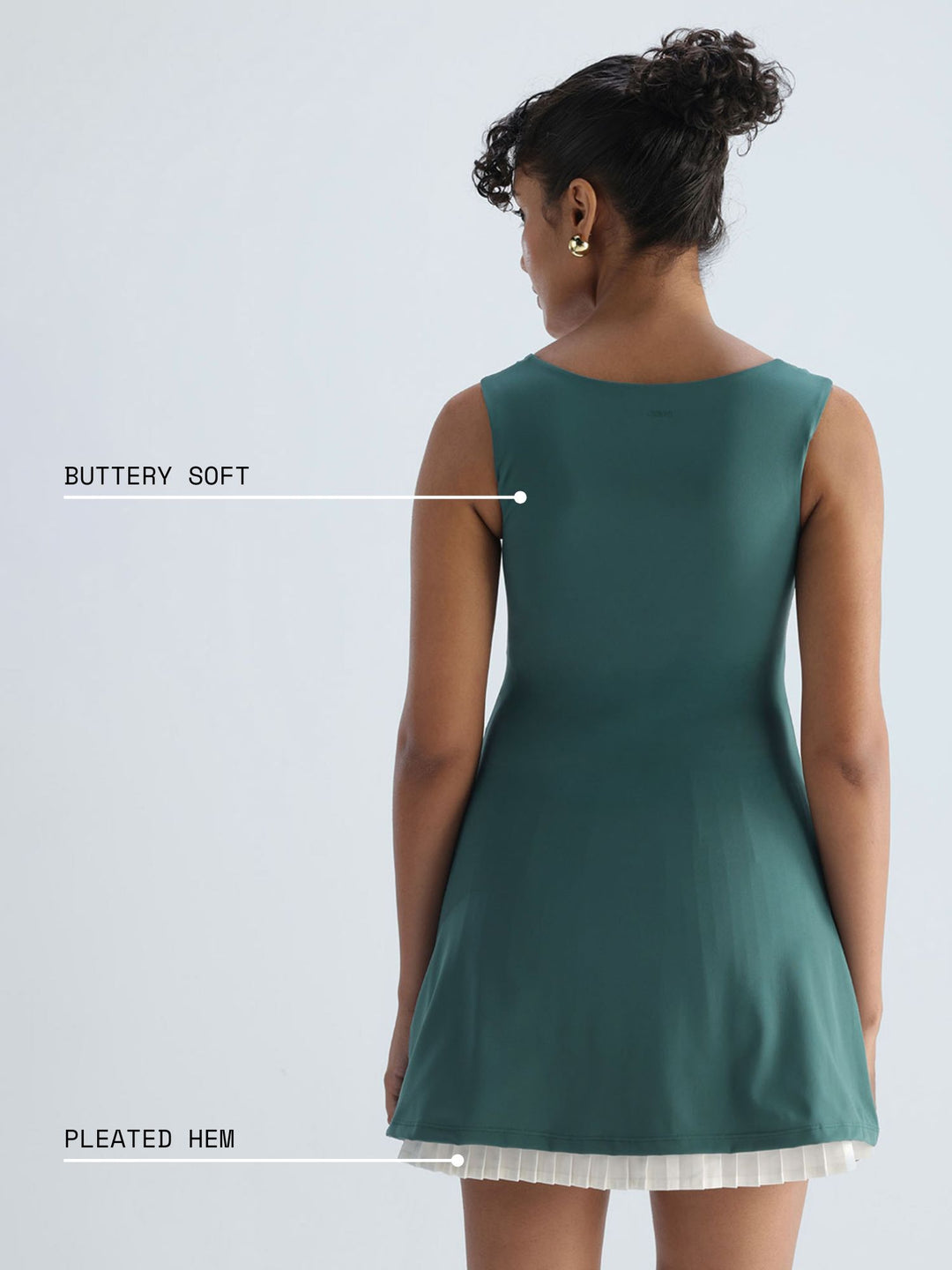 Green Pleated Mini Dress