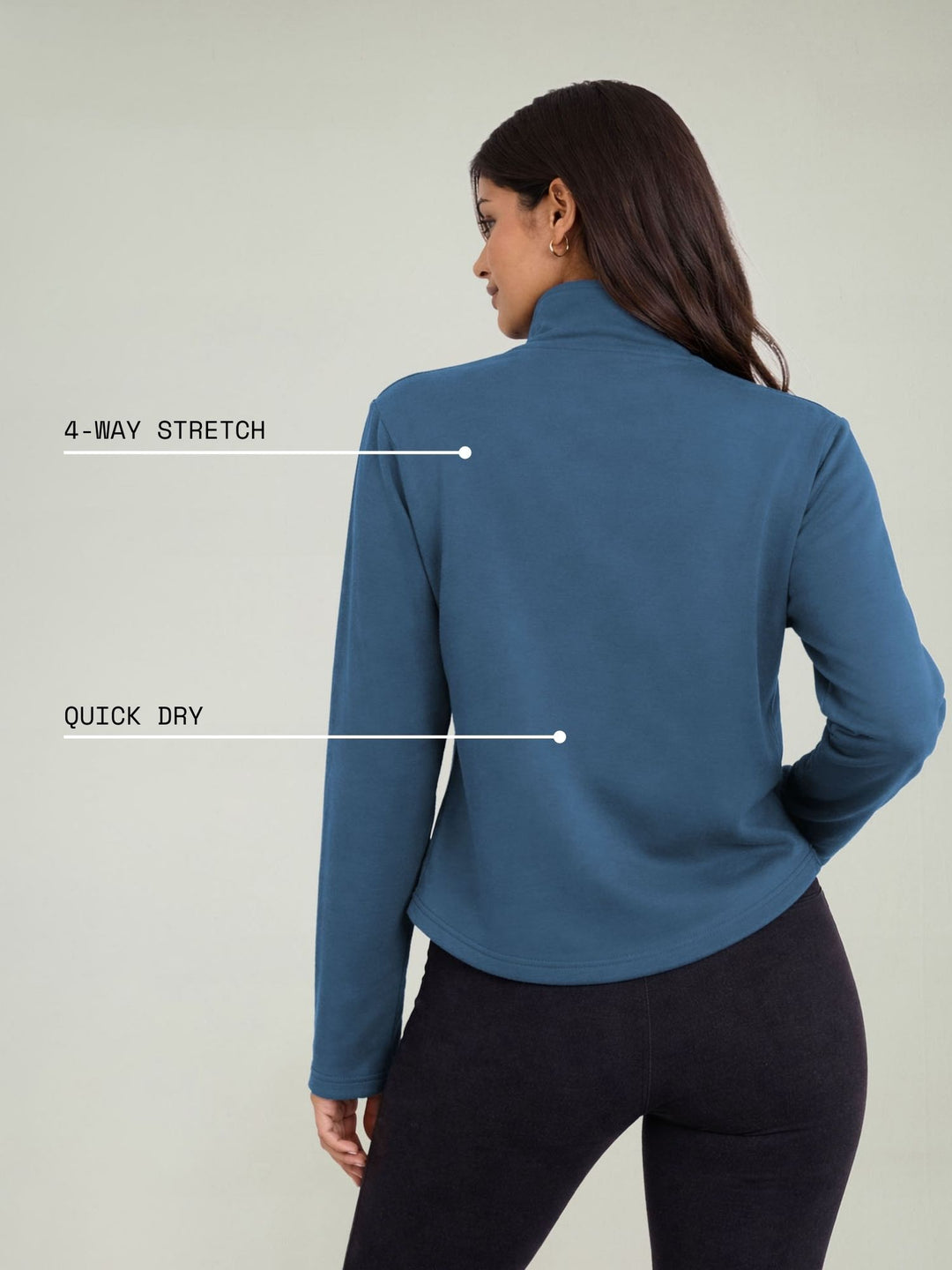 Petrol Blue Adaptive Half Zip