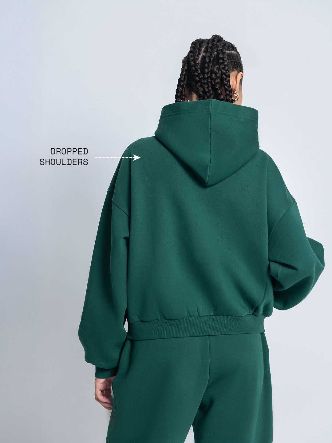 Dark Green Fleece Oversized Hoodie