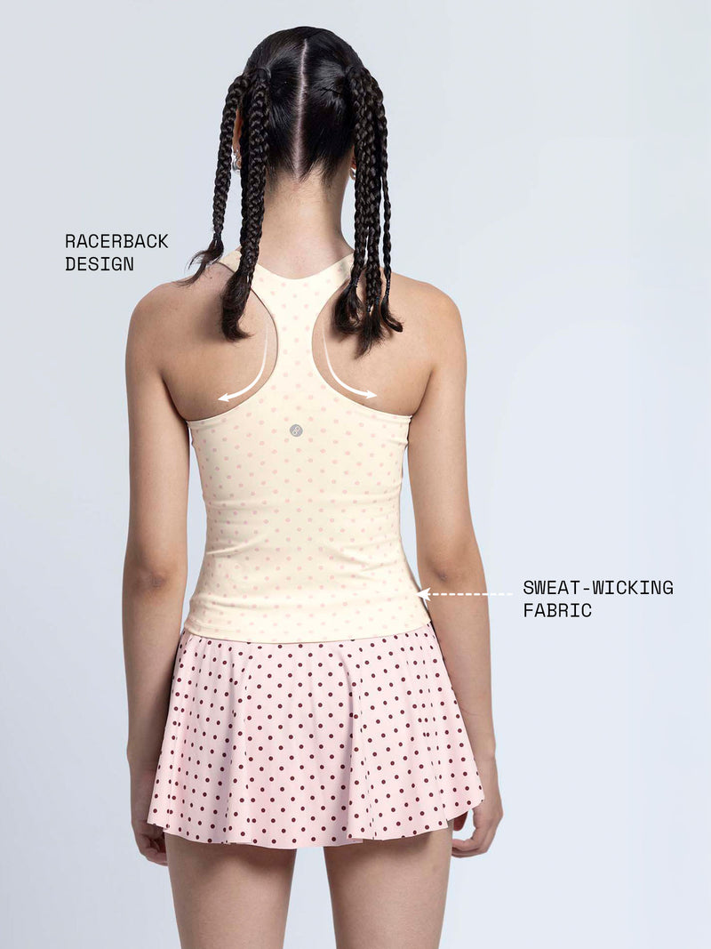 Ivory  Polka Racerback Tank