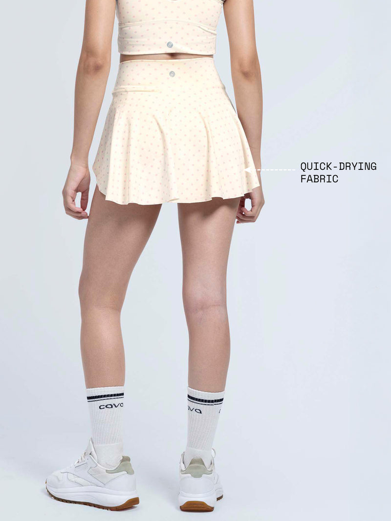 Ivory Polka Swirl Tennis Skorts