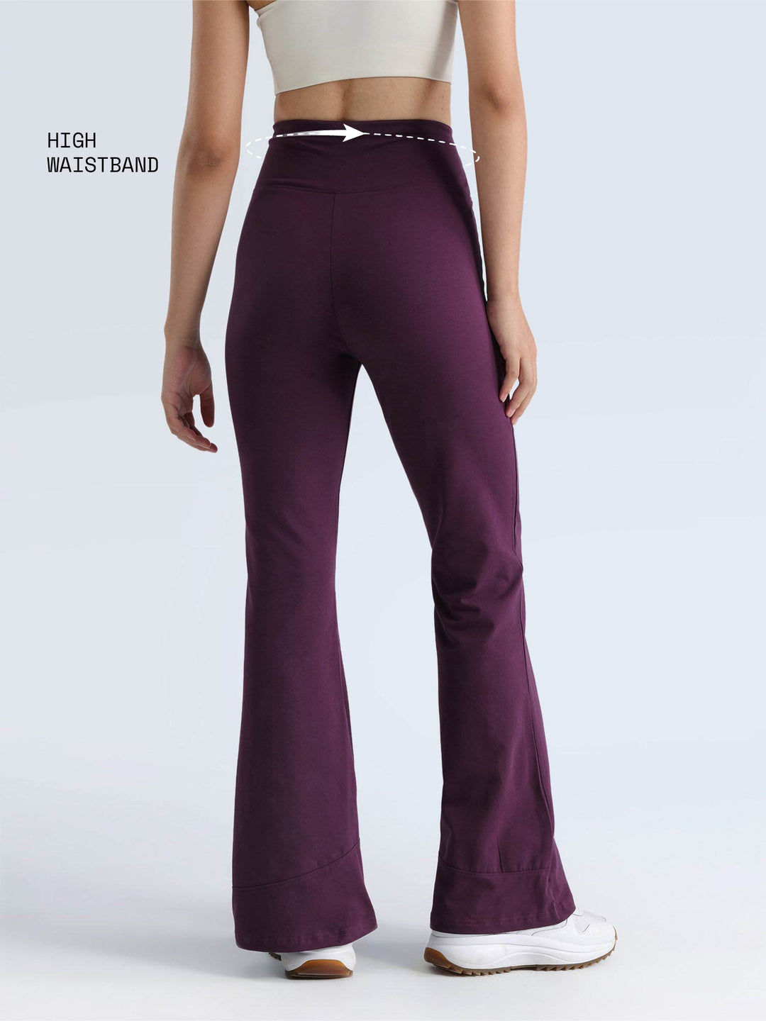 Plum Cotton Flared Leggings