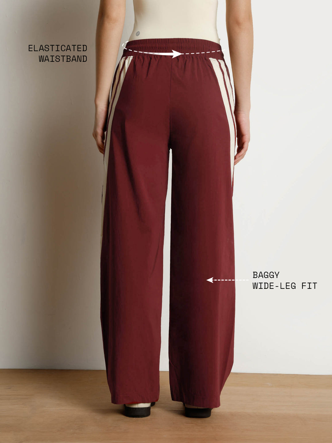 Maroon Drift Wide Leg Tracks - Women