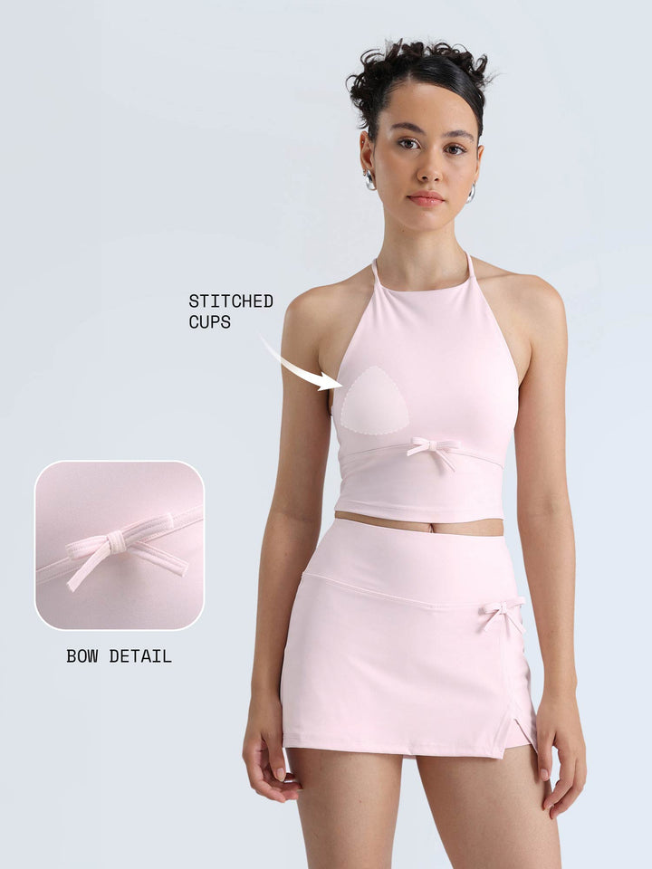 Blush Bow Halter Top