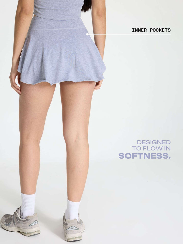 Grey Cotton Twirl Skorts