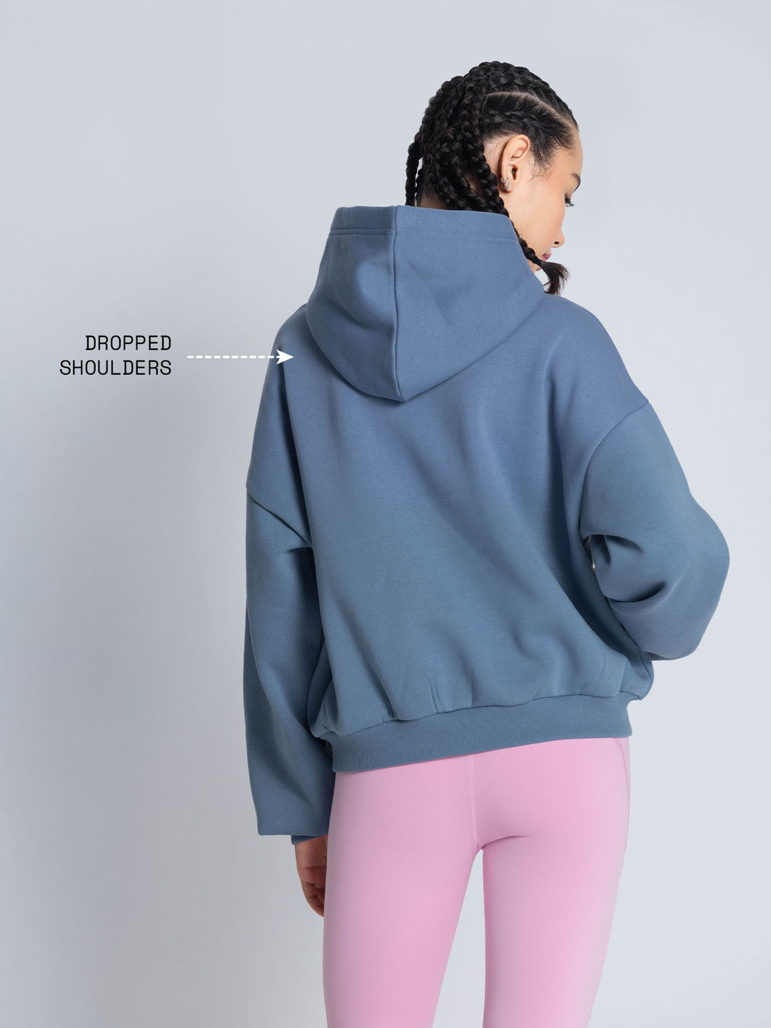 Blue Fleece Oversized Hoodie