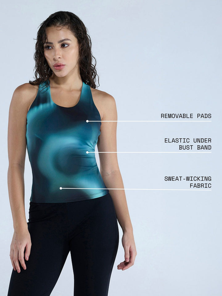 Teal Fluid Racerback Tank