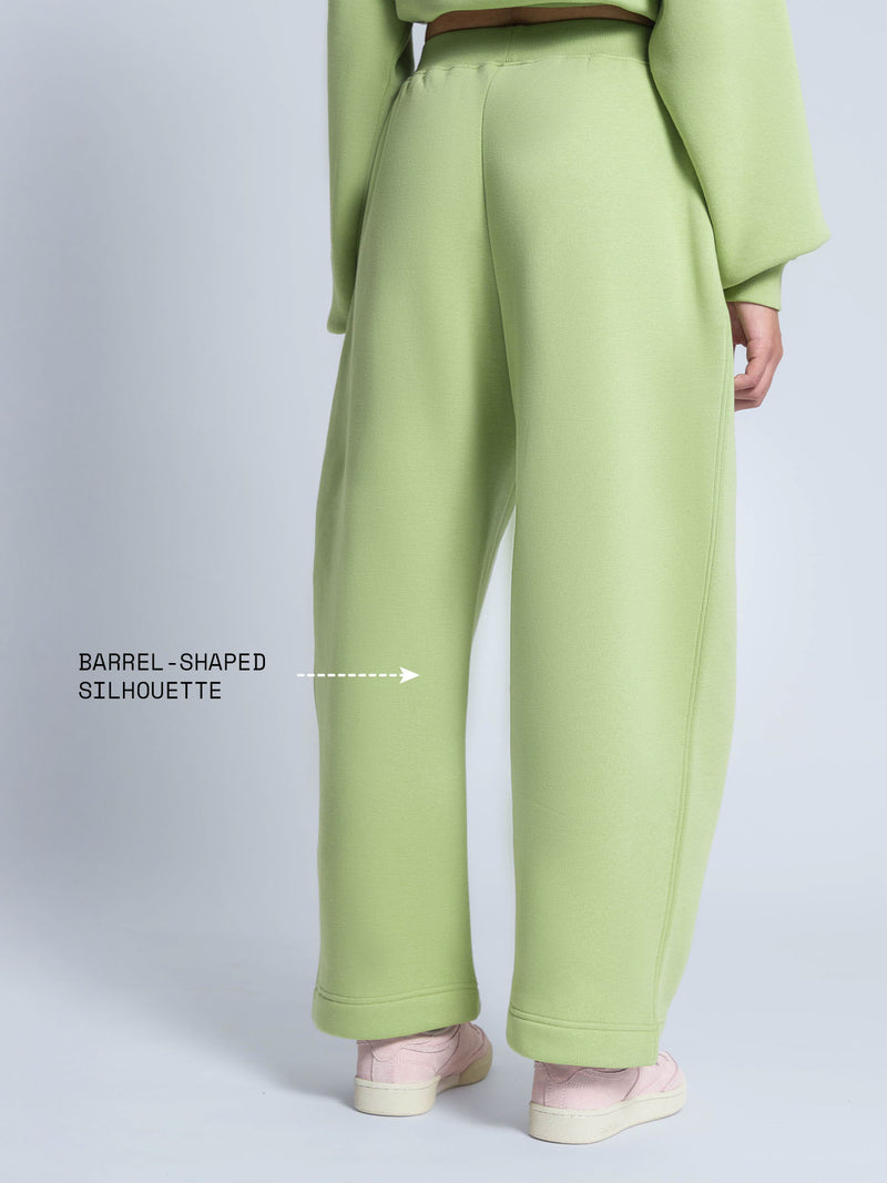 Light Green Fleece Barrel Joggers