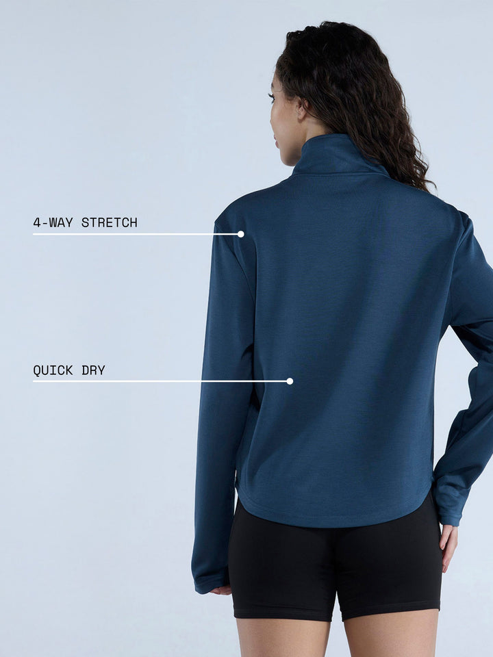 Petrol Blue Adaptive Quarter Zip