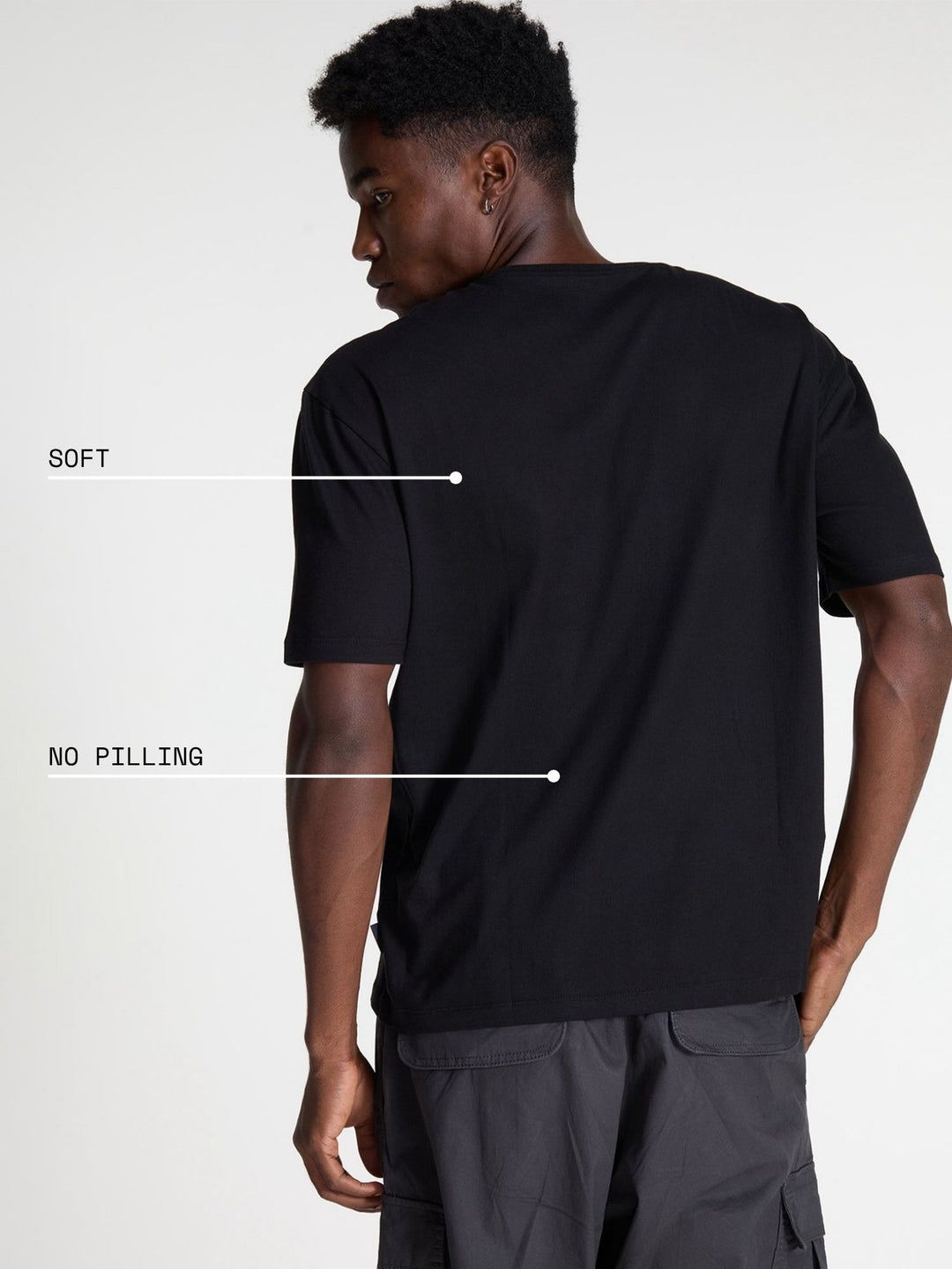 Black Supima Crew Neck T-shirt - Relaxed Fit