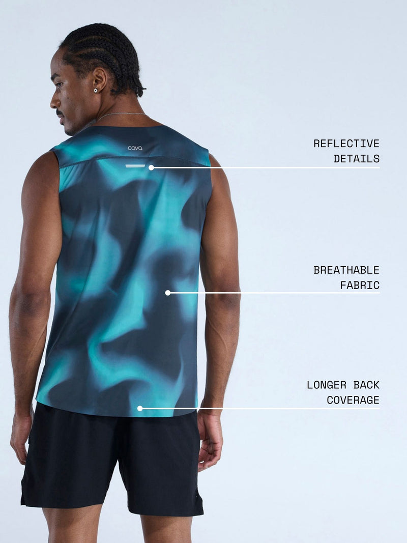 Teal Fluid Ozone Sleeveless Tank