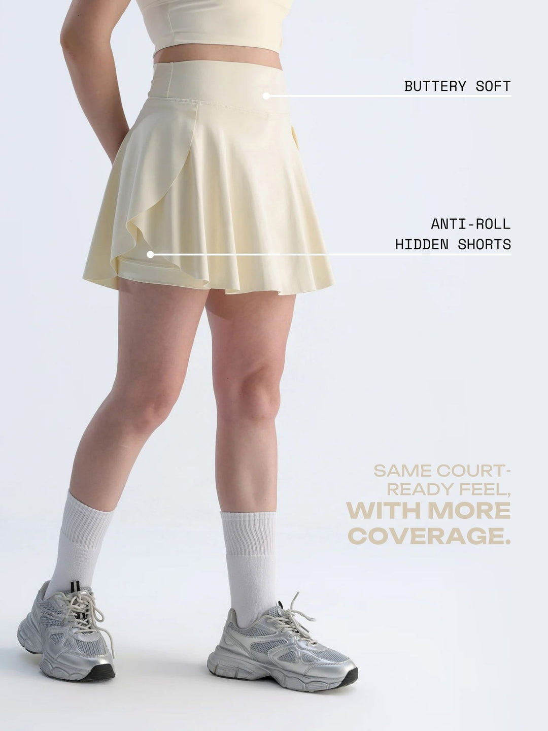 Ivory Swirl Tennis Skorts - Longer