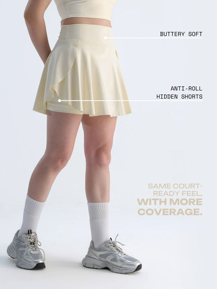Ivory Swirl Tennis Skorts - Longer