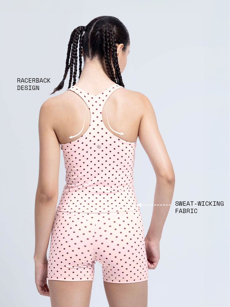 Blush Polka Racerback Tank