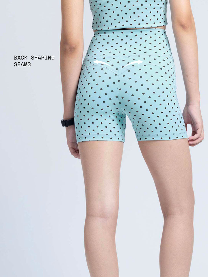 Blue  Polka Contour Booty Shorts