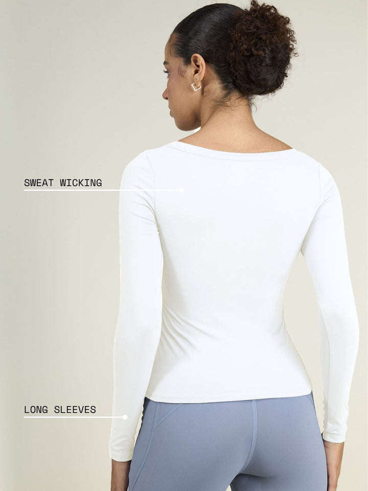 White Sculpt Scoop Top