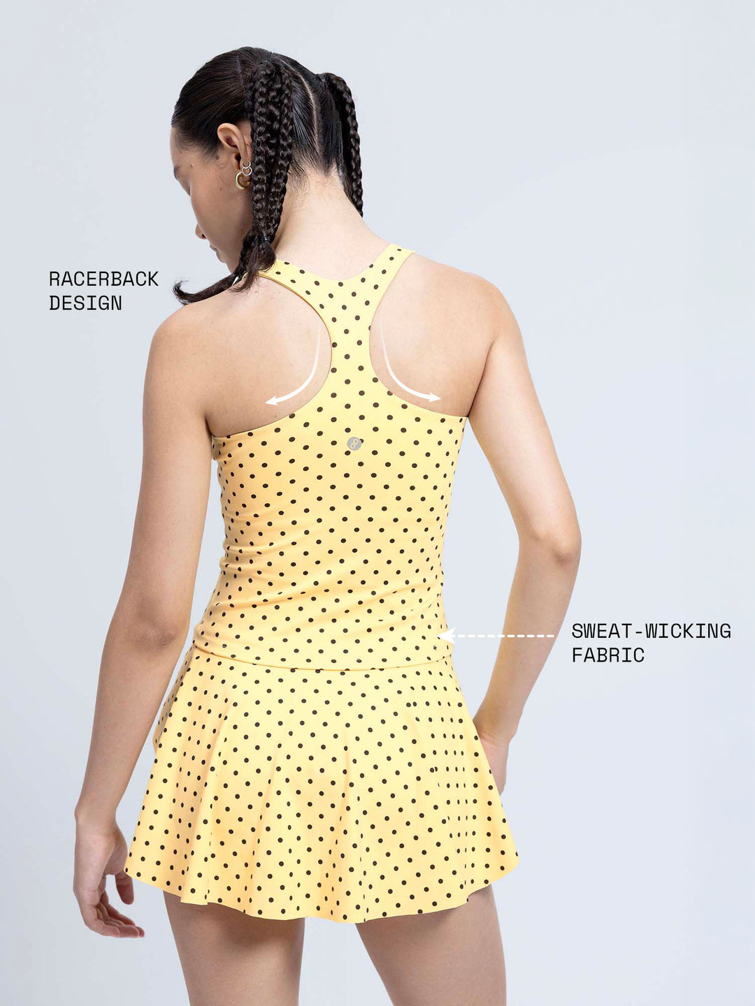 Butter Yellow Polka Racerback Tank