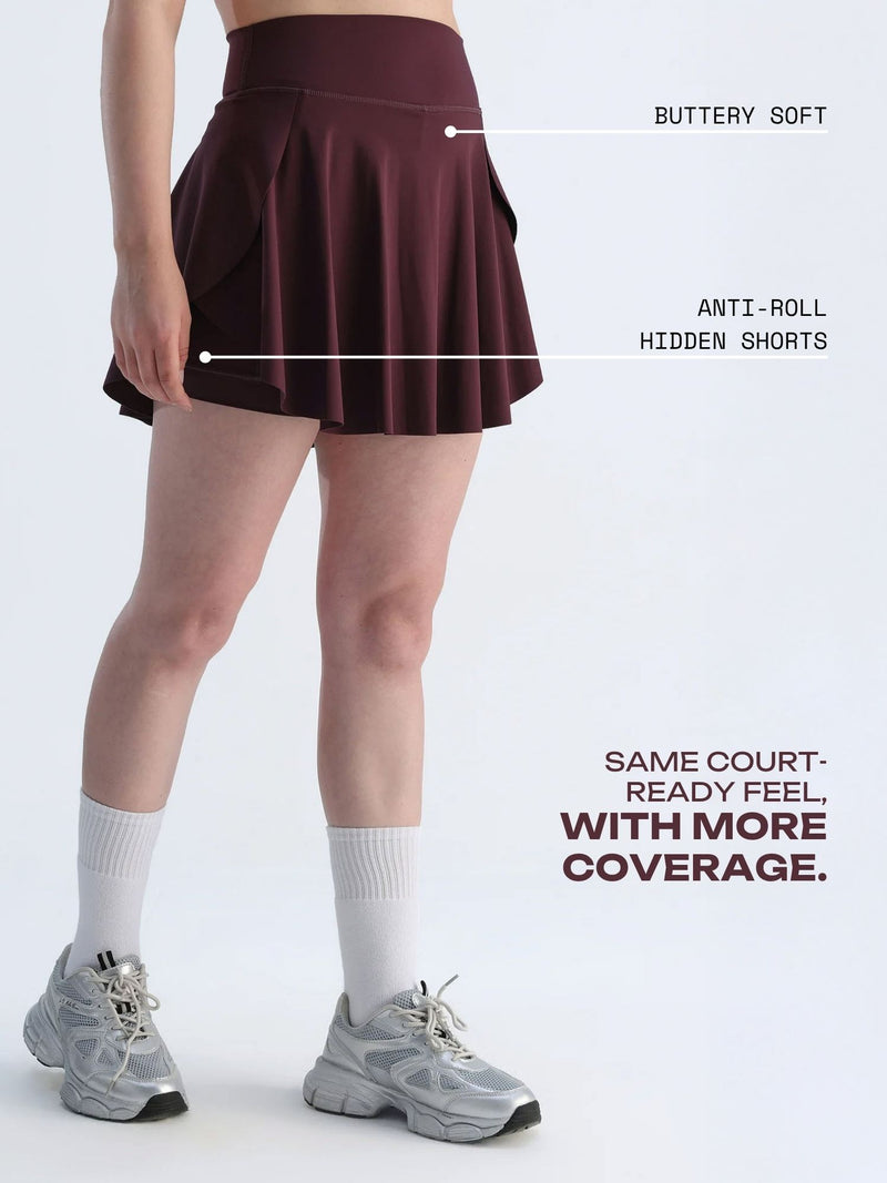 Wine Swirl Tennis Skorts - Longer