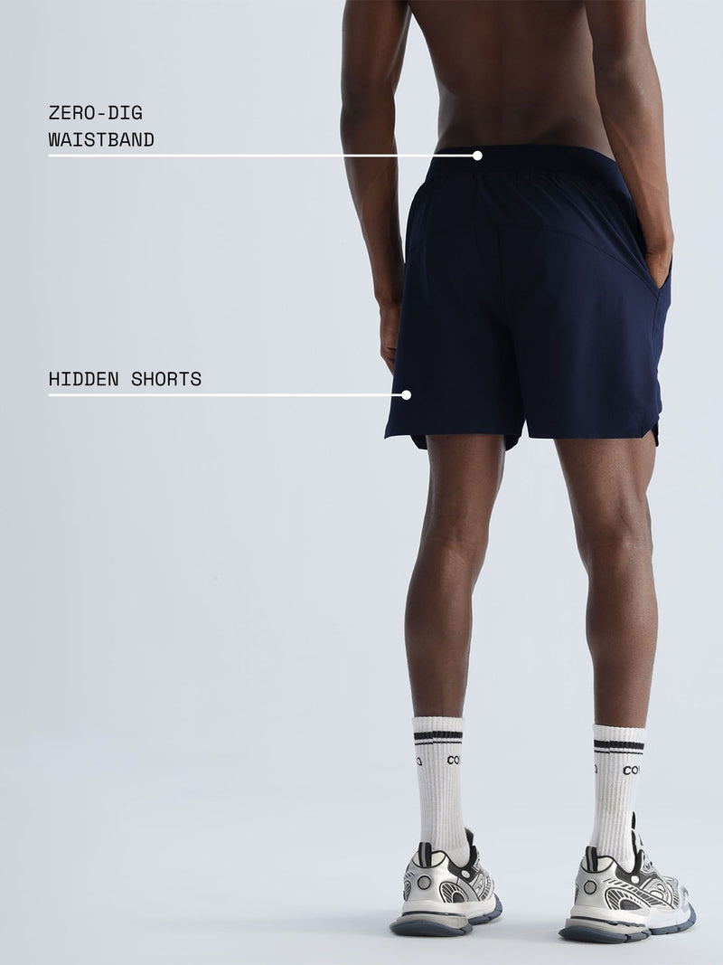 Navy 5" Double Layer Rift Shorts