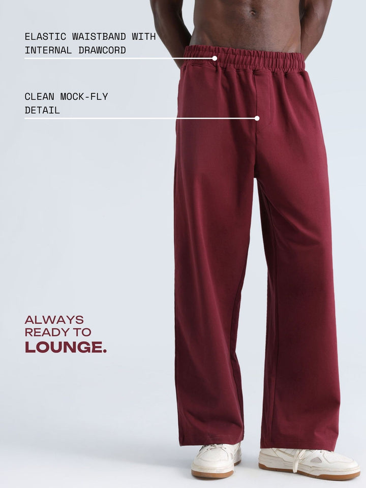 Maroon Wide Leg Joggers